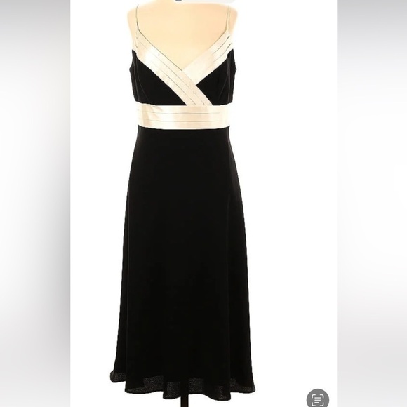 Ann Taylor Black/Ivory Polyester Dress Cocktail Size 2 - Picture 1 of 9